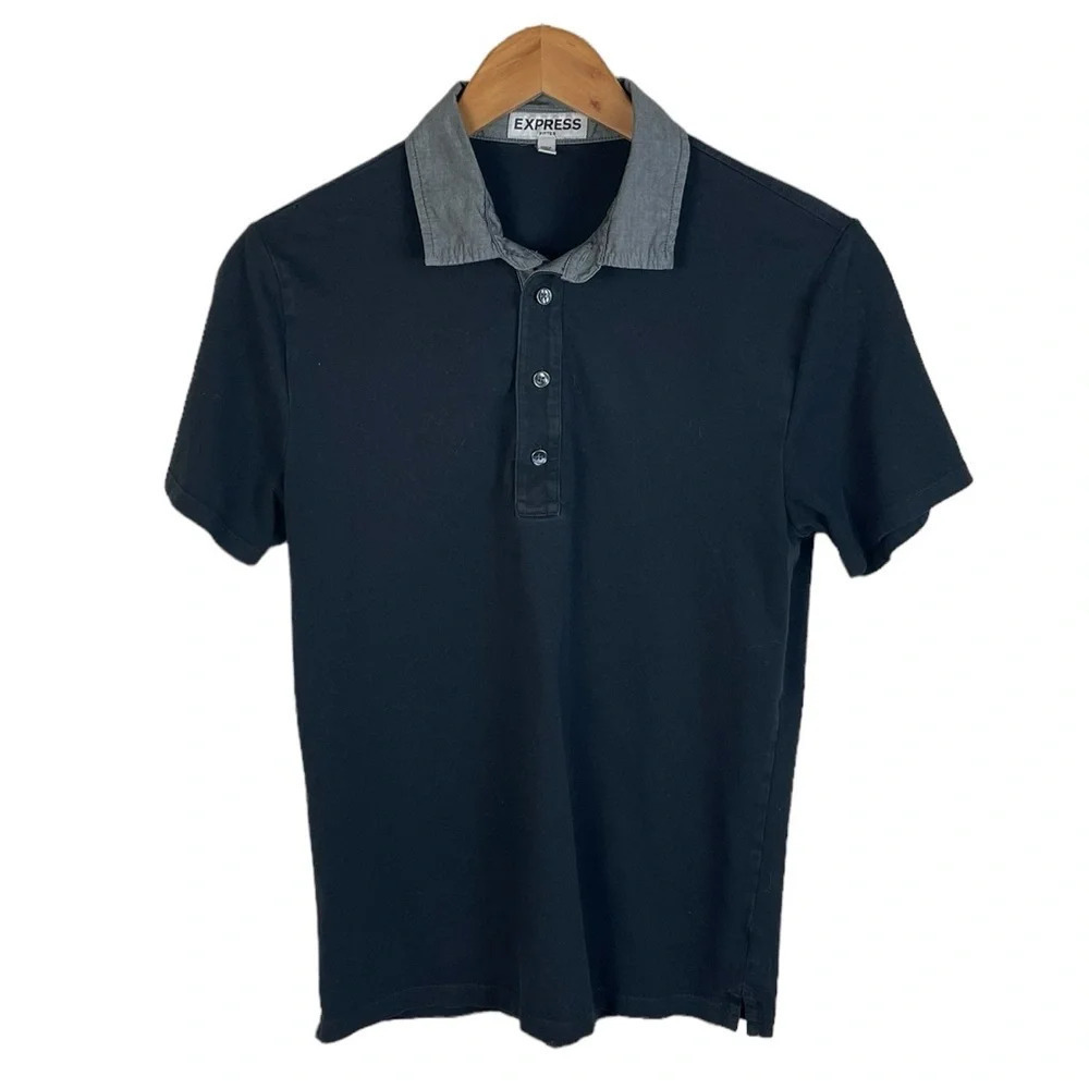 PO768 Men’s Express Brand FITTED Trendy Short Sleeve Polo Shirt S